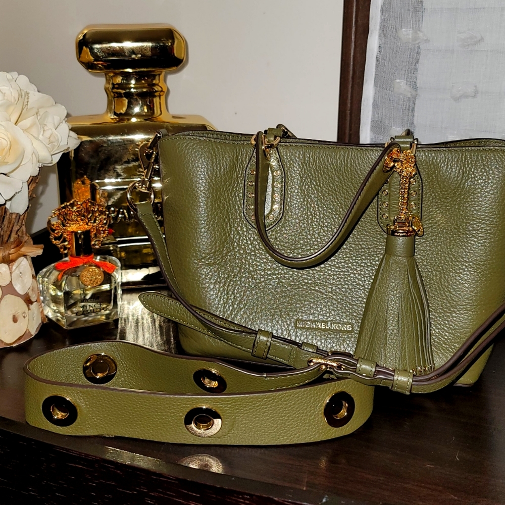 Michael Kors Brooklyn Sm Olive Green Crossbody